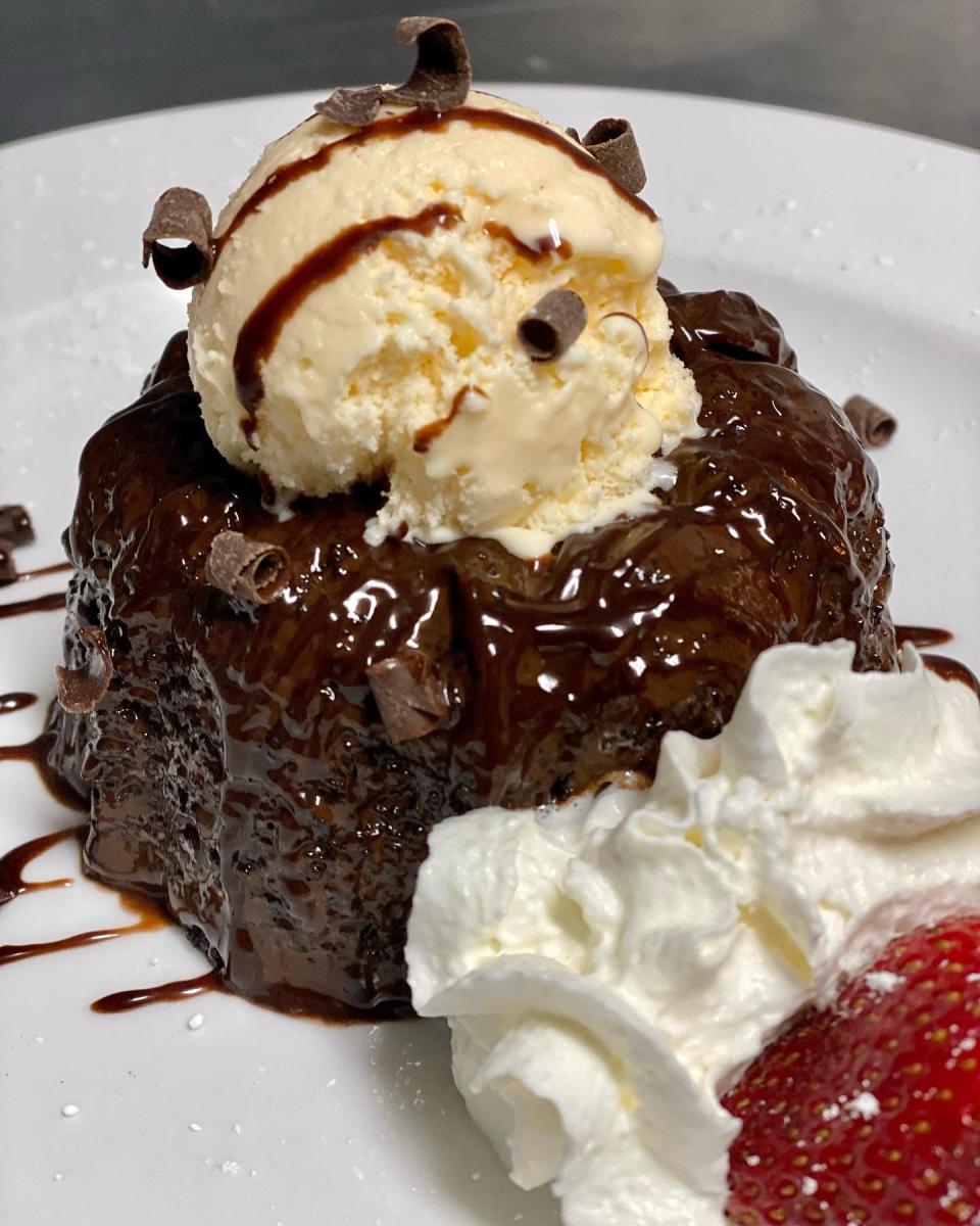 Chocolate lava cake at Caldeiras Restaurant, 990 Pleasant St., Fall River.