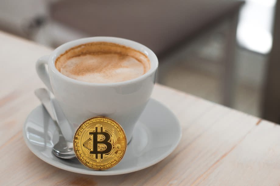 Bitcoinundkaffeetasse