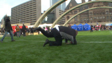 RAW: Rob Ford takes a fall