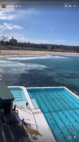 <p>Rebel Wilson/Instagram</p> Rebel Wilson shares a beautiful view from Bondi Beach during a trip to Sydney, Australia with her fiancée