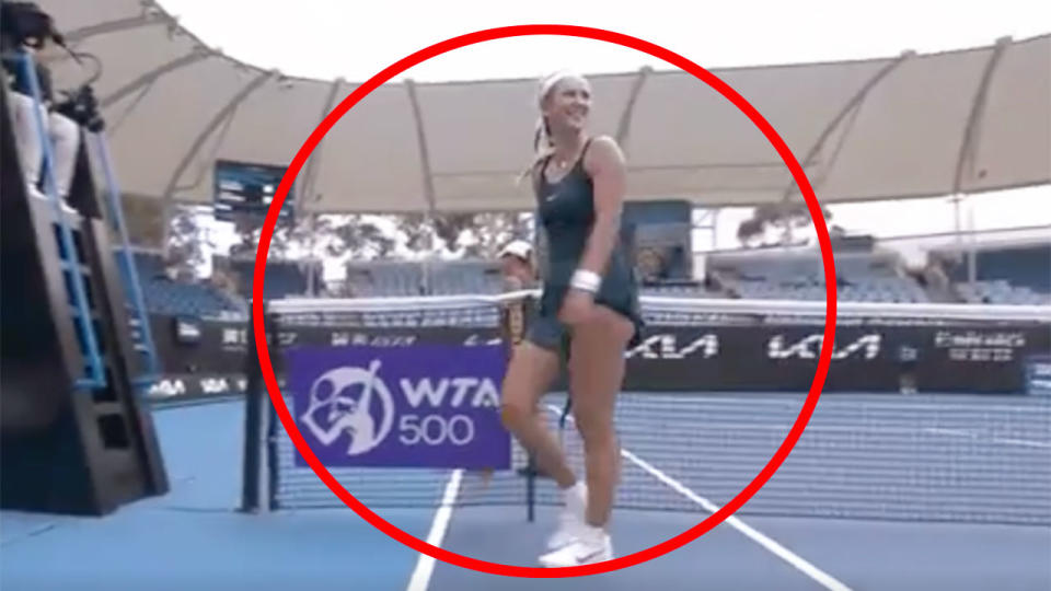 Pictured here, Victoria Azarenka has a laugh at the expense of Yulia Putintseva.