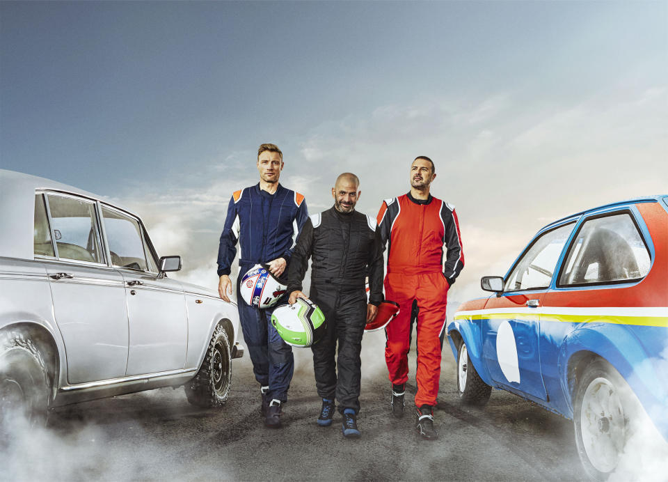 WARNING: Embargoed for publication until 15:00:01 on 03/11/2021 - Programme Name: Top Gear Series 31 - TX: n/a - Episode: Generic (No. n/a) - Picture Shows:  Freddie Flintoff, Chris Harris, Paddy McGuinness - (C) BBC Studios - Photographer: Vincent Dolman