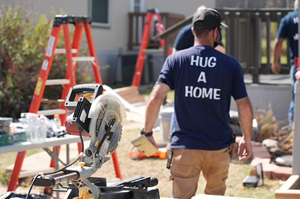 Our team in action doing a community Hug-A-Home