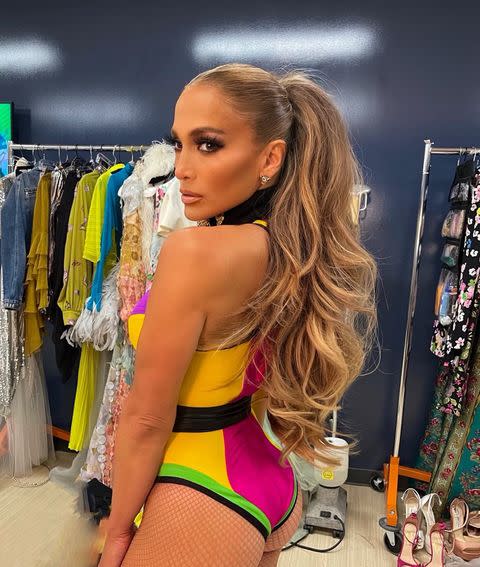 <p>Jennifer Lopez debuted this vibrant, barely-there bodysuit look for her performance at the Global Citizen Vax Live: The Concert to Reunite The World. </p><p><a href="https://www.instagram.com/p/COcAqITJgj4/" rel="nofollow noopener" target="_blank" data-ylk="slk:See the original post on Instagram;elm:context_link;itc:0;sec:content-canvas" class="link ">See the original post on Instagram</a></p>