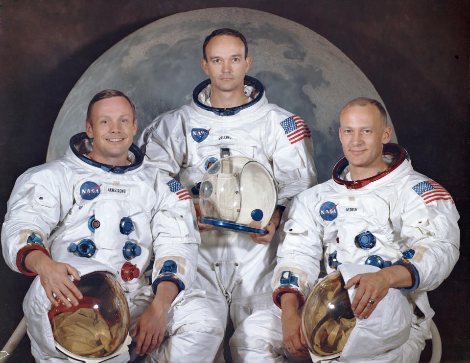 This 1969 photo from NASA shows the crew of the Apollo 11, from left, Neil Armstrong, commander; Michael Collins, module pilot; Edwin E. "Buzz" Aldrin, lunar module pilot. Apollo 11 was the first manned mission to the surface of the moon.                                                                                                                                                                                                                                                                                                                                                                                                                                                                                                                                                                                                                                                        