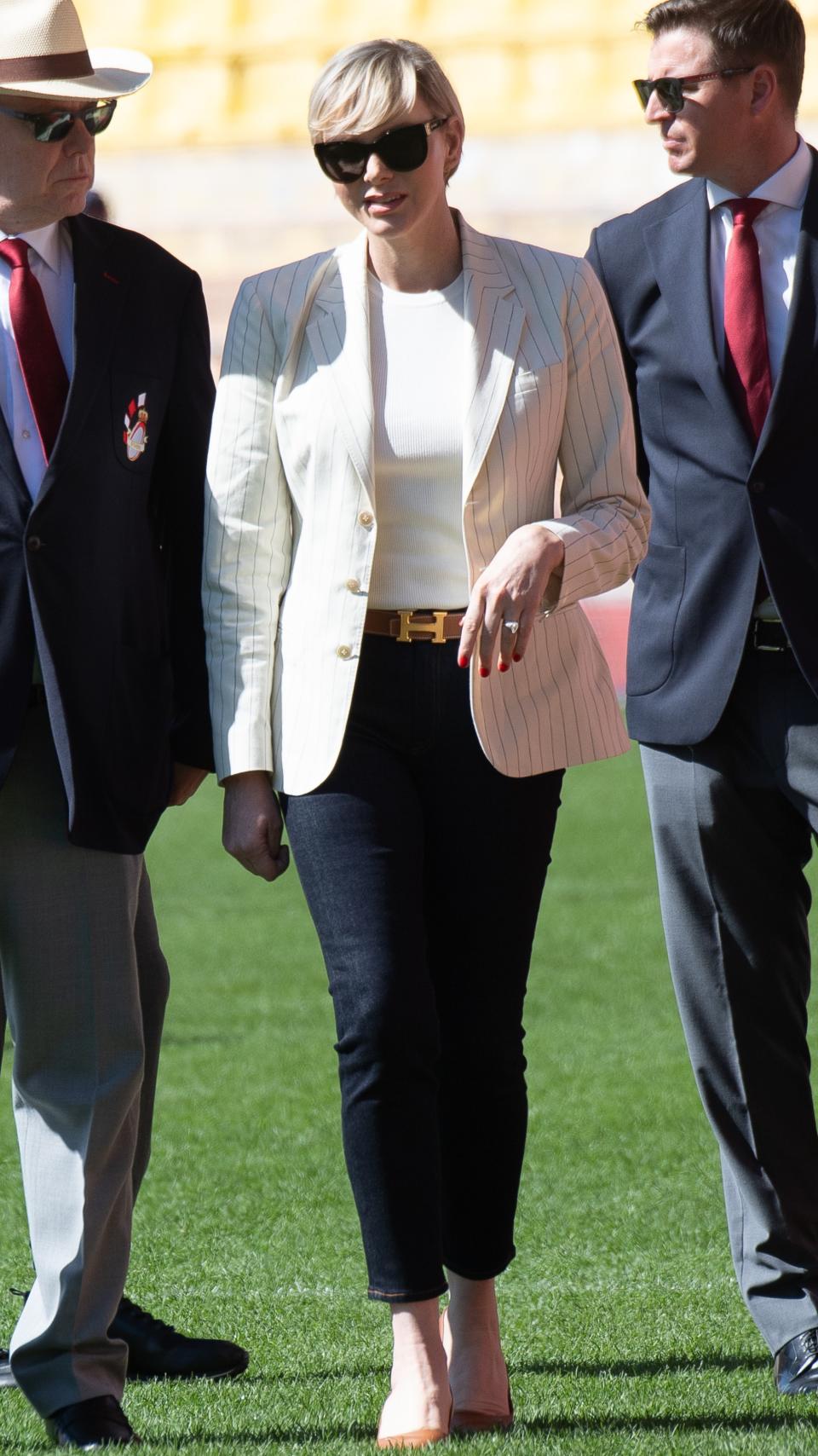 Princess Charlene of Monaco attends the Sainte Devote Rugby Tournament