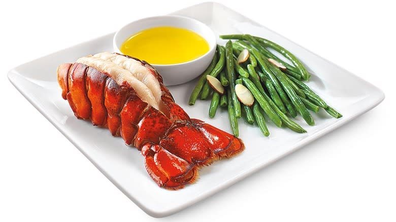 Lobster tail on platewith butter