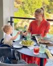 <p>"This restaurant, the view, my date are hard to beat!" the star captioned this adorable vacation photo from the pair's stay at the Four Seasons Hotel Westlake Village.</p>