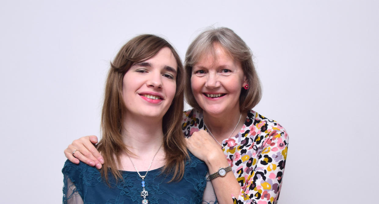 Hannah Watson (left) had gender confirmation surgery at the age of 22, and is finally the real her. Pictured with her mother Caroline. (Supplied)