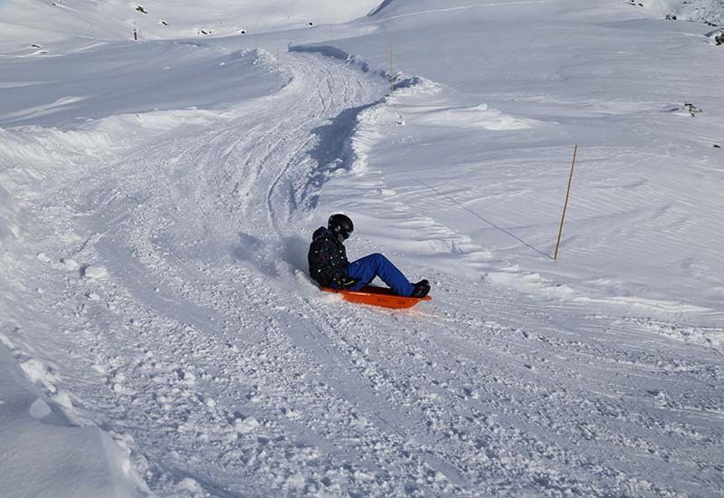 Leave the skis behind and take a toboggan down the mountain at Val Thorens. Not for the faint-hearted, you’ll reach high speeds on the toboggan track – just watch out for passing skiers!