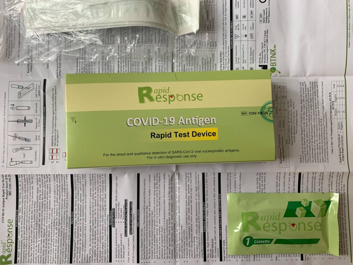 Vancouver Coastal Health and Fraser Health confirmed some British Columbians may have received mislabelled rapid test kits that are valid up to 10 months past their printed expiry dates. (Theresa Kliem/CBC - image credit)