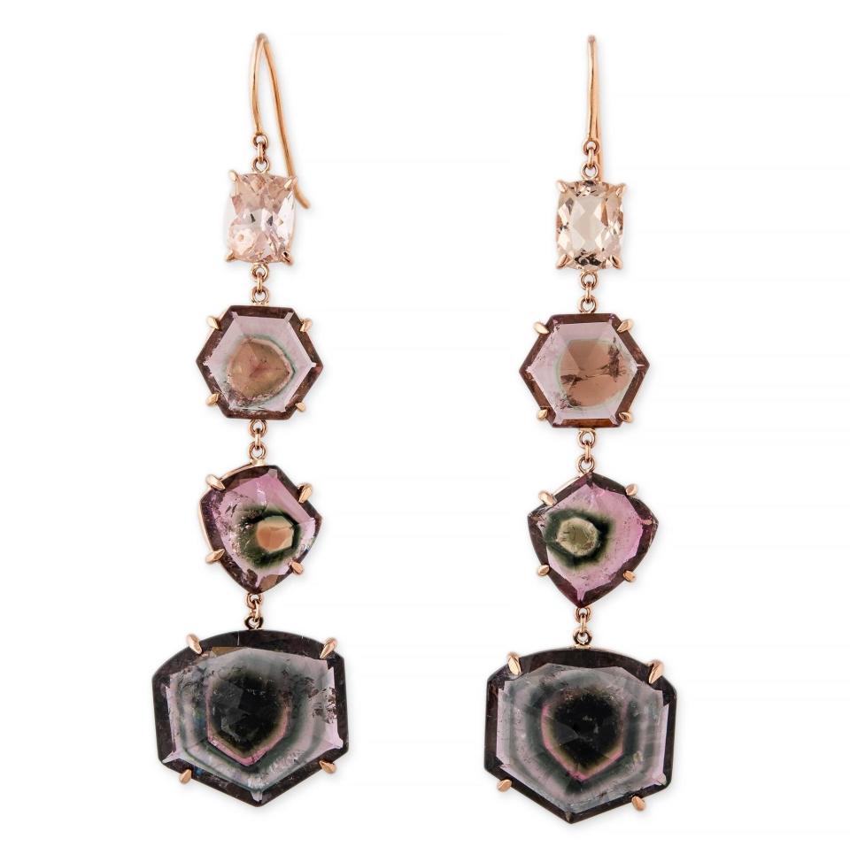 Jacquie Aiche watermelon tourmaline earrings