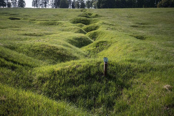 These trenches date back to the Battle of the Somme and are located in Newfoundland Memorial Park near Albert, France.&nbsp;