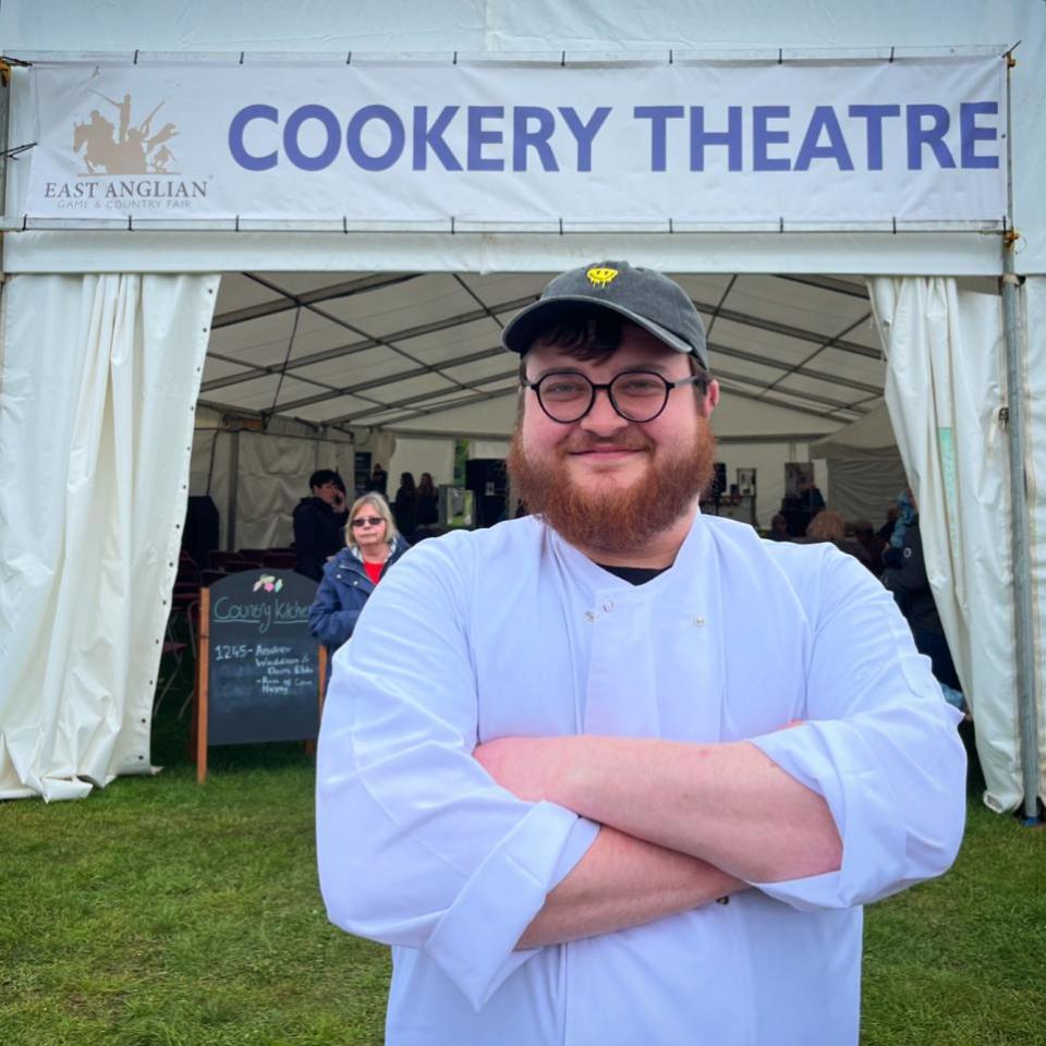 Eastern Daily Press: Chef Dom Ebbs at the East Anglian Game & Country Fair Picture: Andrew Waddison / AW PR 