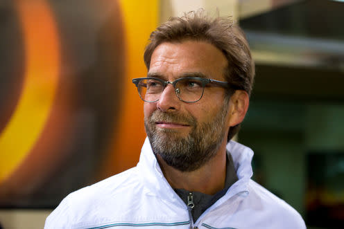 <span class="caption">Klip Klopp, watch him pop.</span> <span class="attribution"><a class="link " href="http://www.shutterstock.com/pic-414759286/stock-photo-villarreal-spain-apr-the-coach-jurgen-klopp-at-the-europa-league-semifinal-match-between.html?src=RriNxwrm_9XuGl8S_oaupQ-1-2" rel="nofollow noopener" target="_blank" data-ylk="slk:Jurgen by Shutterstock;elm:context_link;itc:0;sec:content-canvas">Jurgen by Shutterstock</a></span>