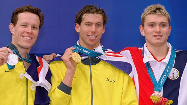 Hackett beat sentimental favourite Kieren Perkins in the Sydney 2000 1500m final to win his first Olympic gold medal.