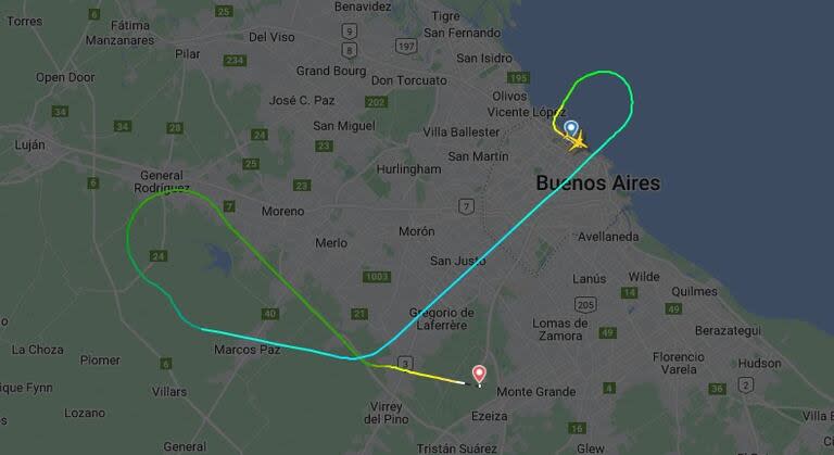 Un avión que iba a Neuquén tuvo que aterrizar de emergencia en Ezeiza.