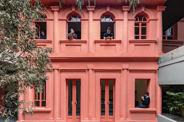 <p>JAG Studio/Courtesy of nicolas&nicolas</p> Casa Anabela, a hotel in Quito's historic center that opened in 2021, partly occupies a brightly painted 19th-century building.