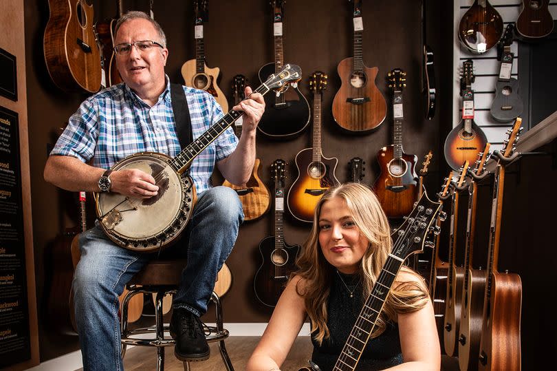 Scots guitarists Kirsteen Harvey, 25, with her father, Scott.