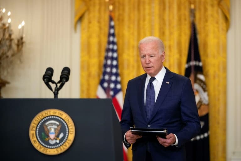 Joe Biden lors d'un discours sur l'Afghanistan à la Maison Blanche le 26 août 2021 - Drew Angerer © 2019 AFP