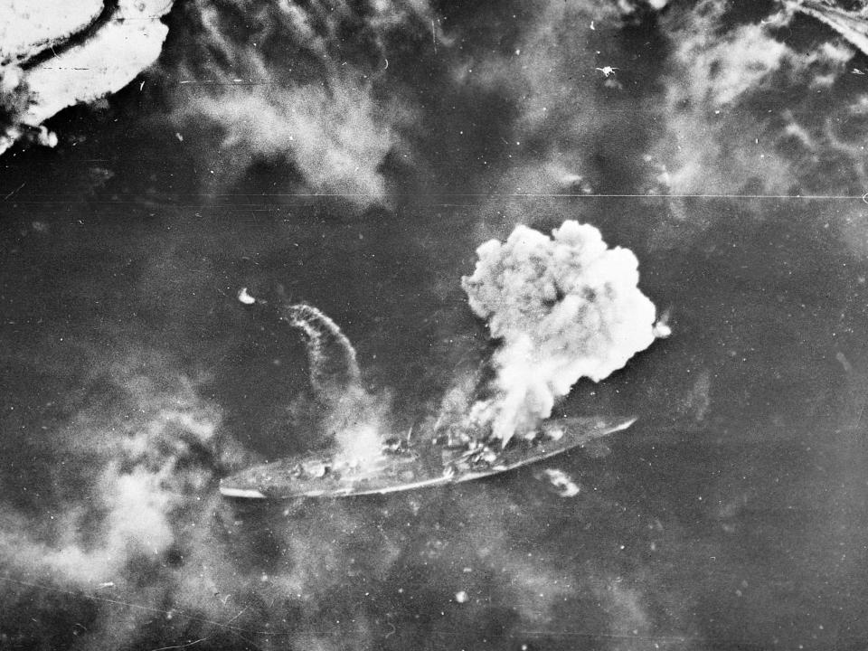 British bomber attack on German battleship Tirpitz