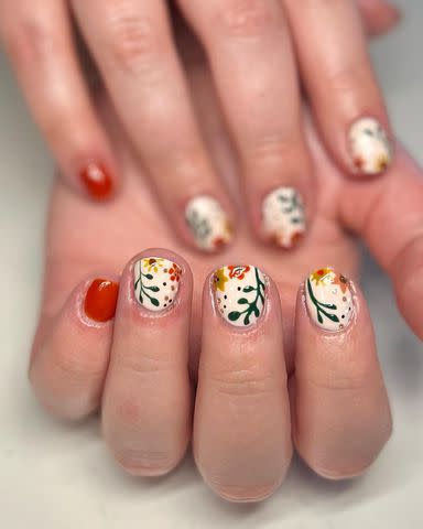 Flower Nail Art: Rich Floral Nails for Fall/Winter -  Fashion Blog