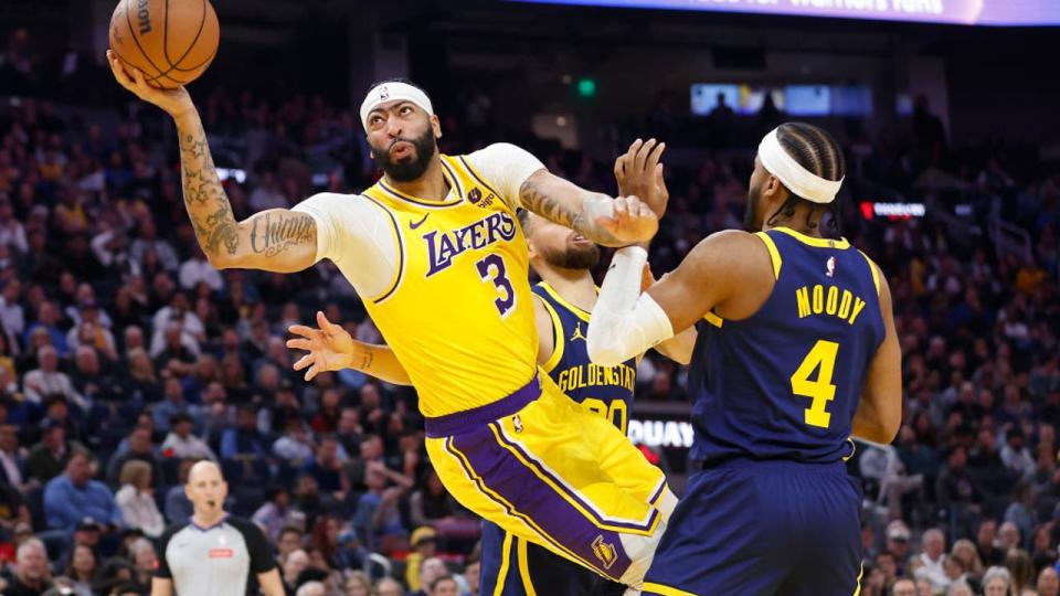 <div><a class="link " href="https://sports.yahoo.com/nba/players/5007/" data-i13n="sec:content-canvas;subsec:anchor_text;elm:context_link" data-ylk="slk:Anthony Davis;sec:content-canvas;subsec:anchor_text;elm:context_link;itc:0">Anthony Davis</a> #3 of the Los Angeles Lakers. (Photo by Lachlan Cunningham/Getty Images)</div>