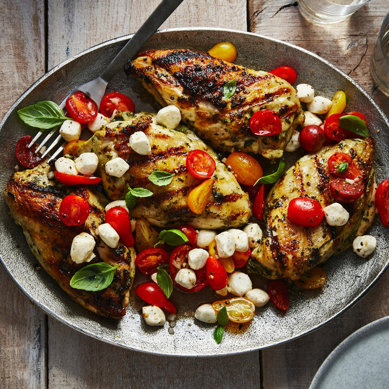 Garlic-Basil Chicken with Caprese Salsa