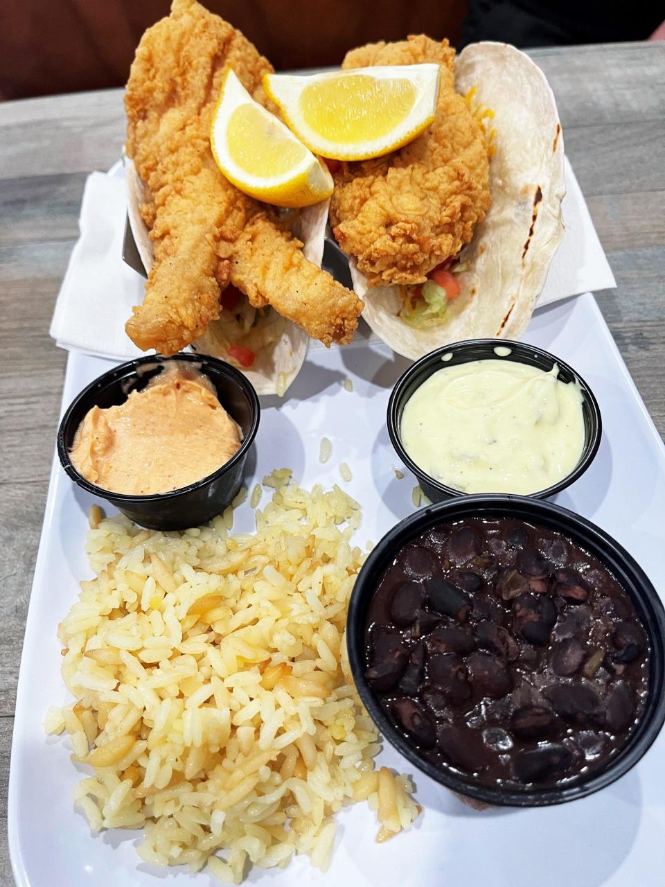 The grouper tacos from the Marco Island Brewery, Marco Island.