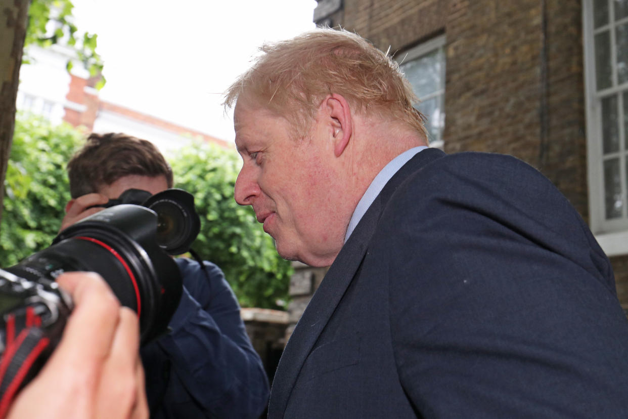 Conservative party leadership contender Boris Johnson leaves his home south London after refusing to take part in a debate between Tory leadership candidates. (PA Images)