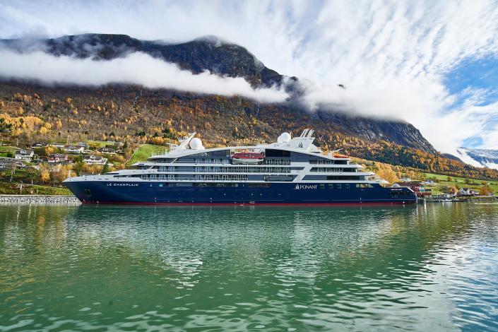 Le Champlain ship by ponant in Norway