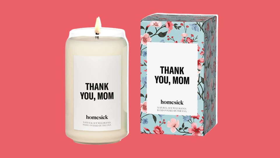 Best Mother’s Day gifts from sons: Homesick “Thank You Mom” scented candle