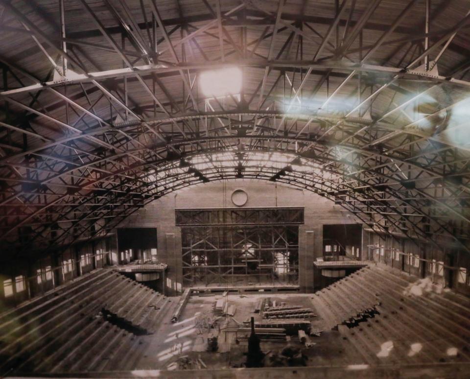 A photo of construction of the Shrine Mosque from December of 1922. The Abou Ben Adhem Shrine is celebrating its 100th anniversary this fall.