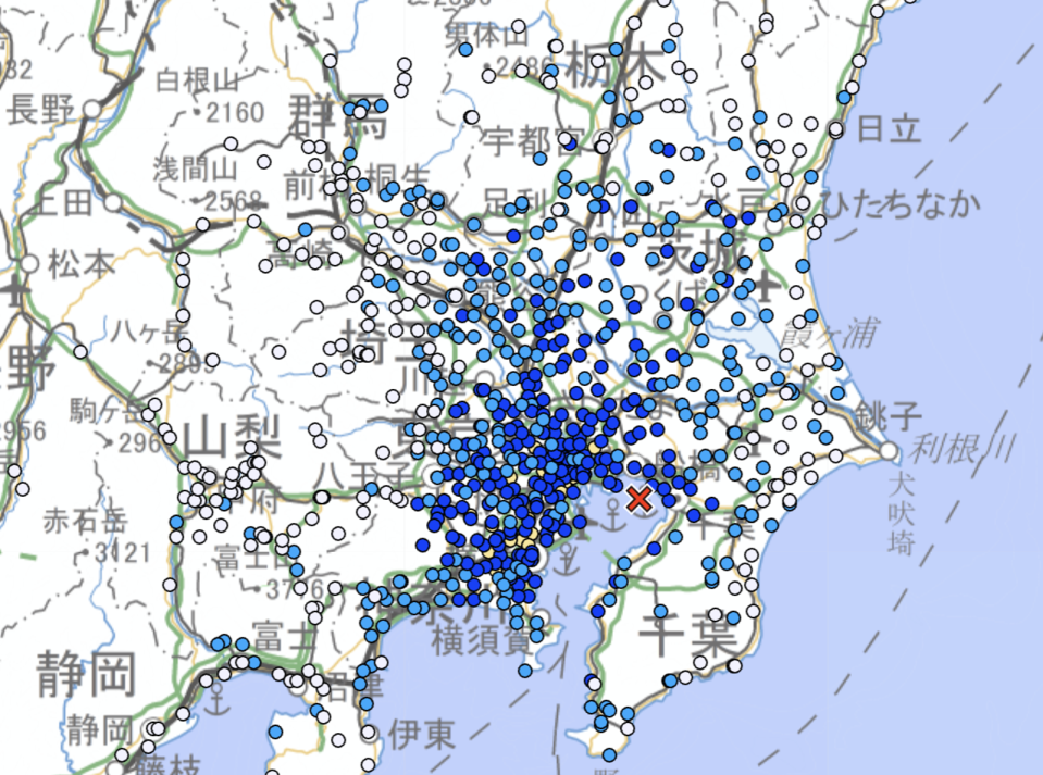 日本東京今（28日）上午在當地時間8時59分發生規模4.8地震。