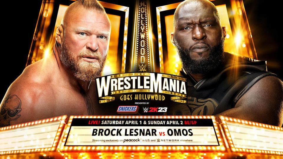 wwe wrestlemania 39 brock lesnar vs omos