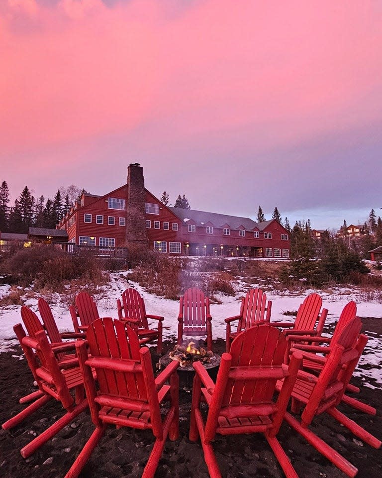 Sunset at the Historic Lutson Resort in February 2024, before a devastating fire burned it down on February 6, 2024.
