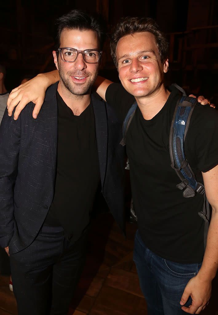 <p>Quinto confirmed the relationship in 2009 in an interview wih <a href="https://www.out.com/entertainment/movies/2012/09/12/zachary-quinto-star-man" rel="nofollow noopener" target="_blank" data-ylk="slk:Out;elm:context_link;itc:0;sec:content-canvas" class="link ">Out</a>, where he revealed, "I'm incredibly happy, I'm incredibly lucky. They later split in July 2010.</p>