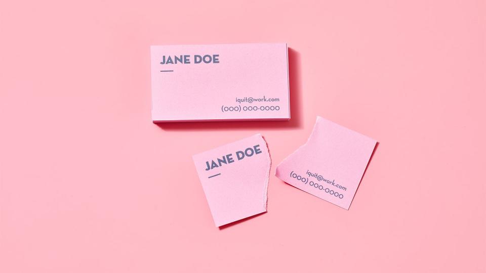 ripped business card