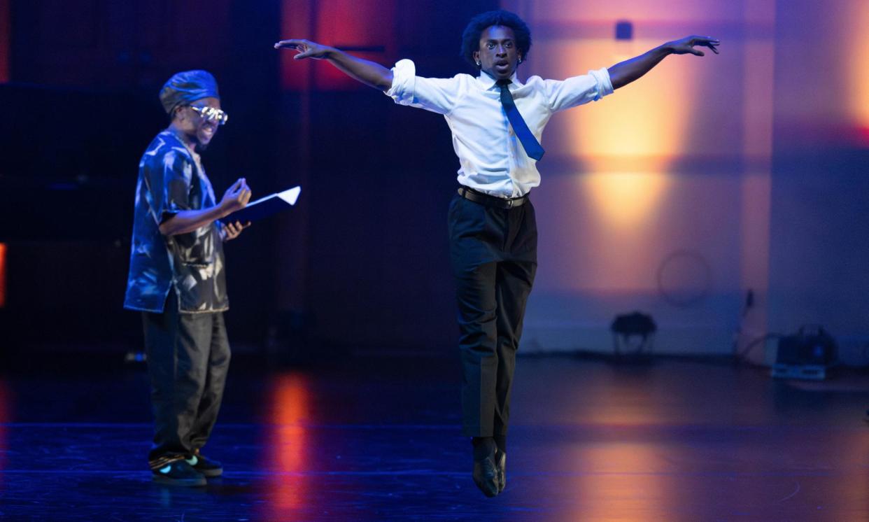 <span>Beat poetry … Jonzi D and Alexander Fadayiro perform Rudyard Kipling’s If at Ballet Nights at Cadogan Hall, London.</span><span>Photograph: Deborah Jaffe</span>