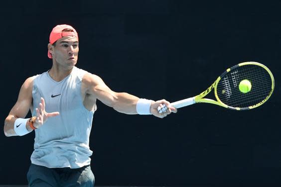 Nadal during practice ahead of the Australian Open (Getty)