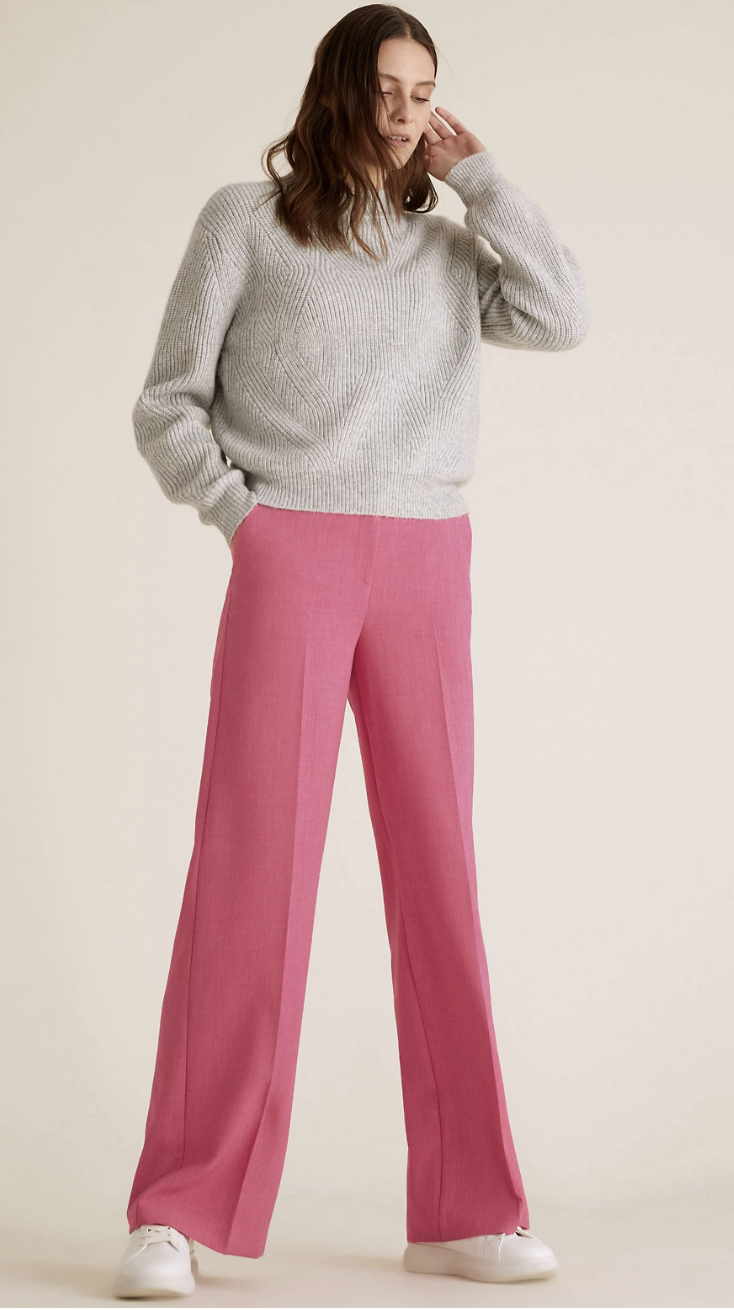 Wide Leg Pants in fuchsia, $85