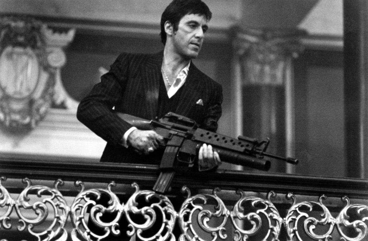 1983:  Actor Al Pacino stars in 'Scarface'.  Photo by Michael Ochs Archives/Getty Images