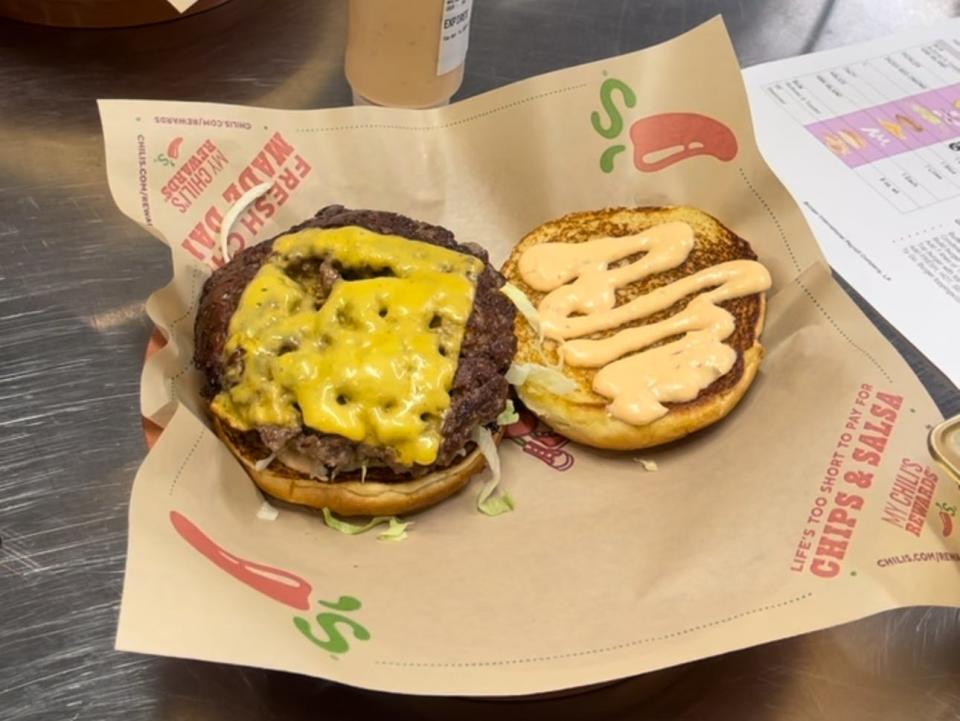 chilis big smasher burger at hq