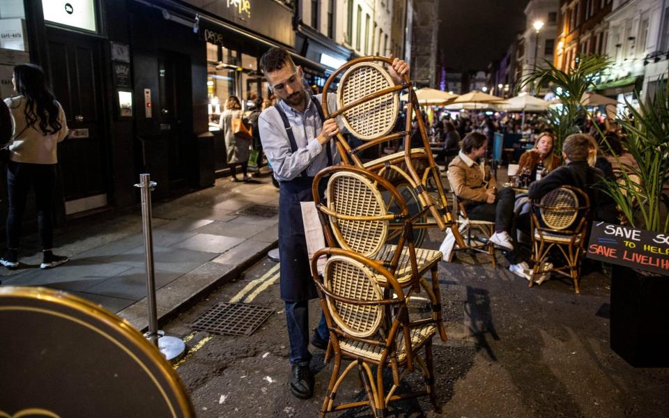 London's Old Compton Street was taken over by a slew of businesses to allow the public to sit outside - Jeff Gilbert 