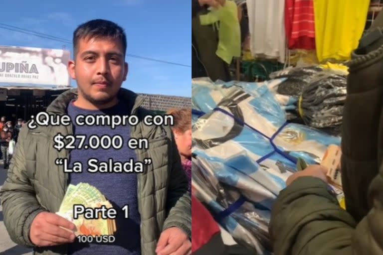 Aaron Alderetes es un emprendedor que mostró lo que consiguió con 100 dólares en La Salada y se volvió viral en TikTok