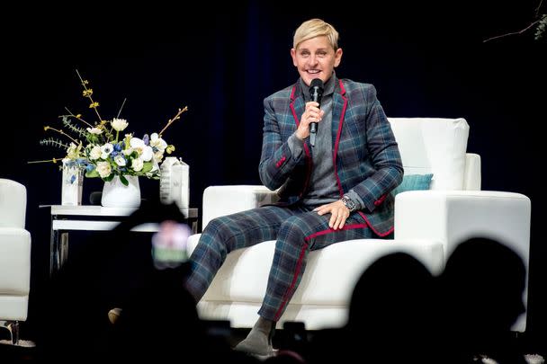 At various points throughout the set, Ellen apparently made reference to the fact that “this is the second time [she’s] been kicked out of show business,” recalling the cancelation of her ‘90s sitcom, 'Ellen,' after she came out as gay.