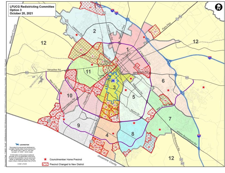 Another proposed change is to keep Goodrich in District 3, keep the Levi Todd precinct in District 7, move the Fiddler Creek precinct from District 8 to District 12. To make the council district districts similar in population, that means the Malabu precinct would be moved from District 4 to District 5.