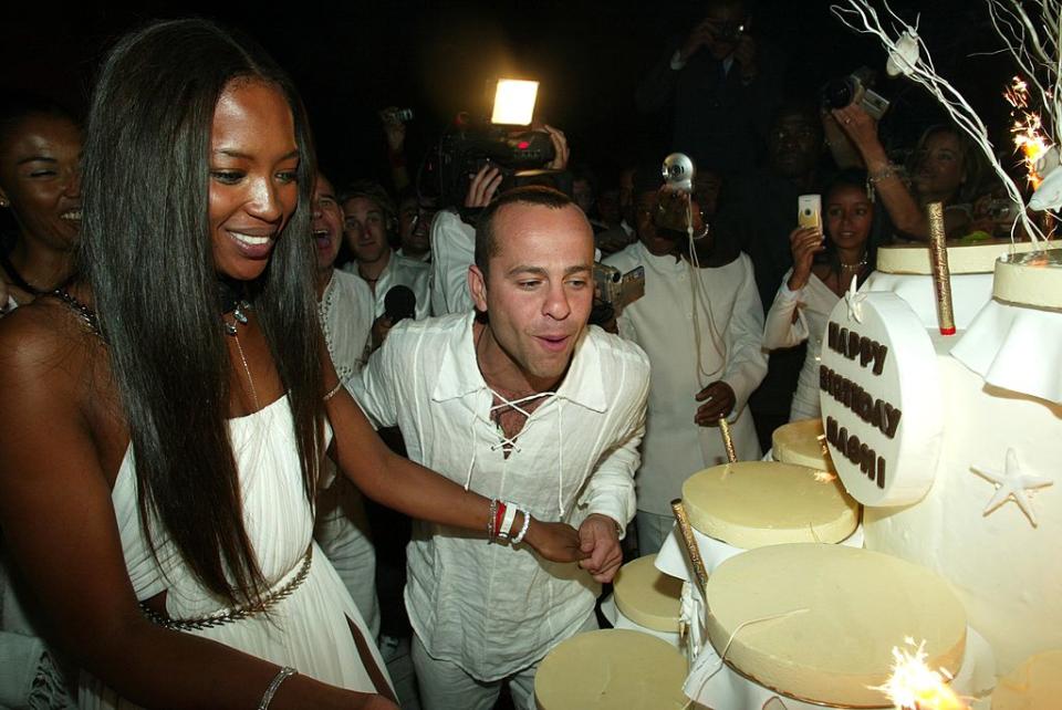 ST. TROPEZ, FRANCE - MAY 24:  Model Naomi Campbell celebrates her birthday at Nikki Beach on May 24, 2003 in St. Tropez, France. 