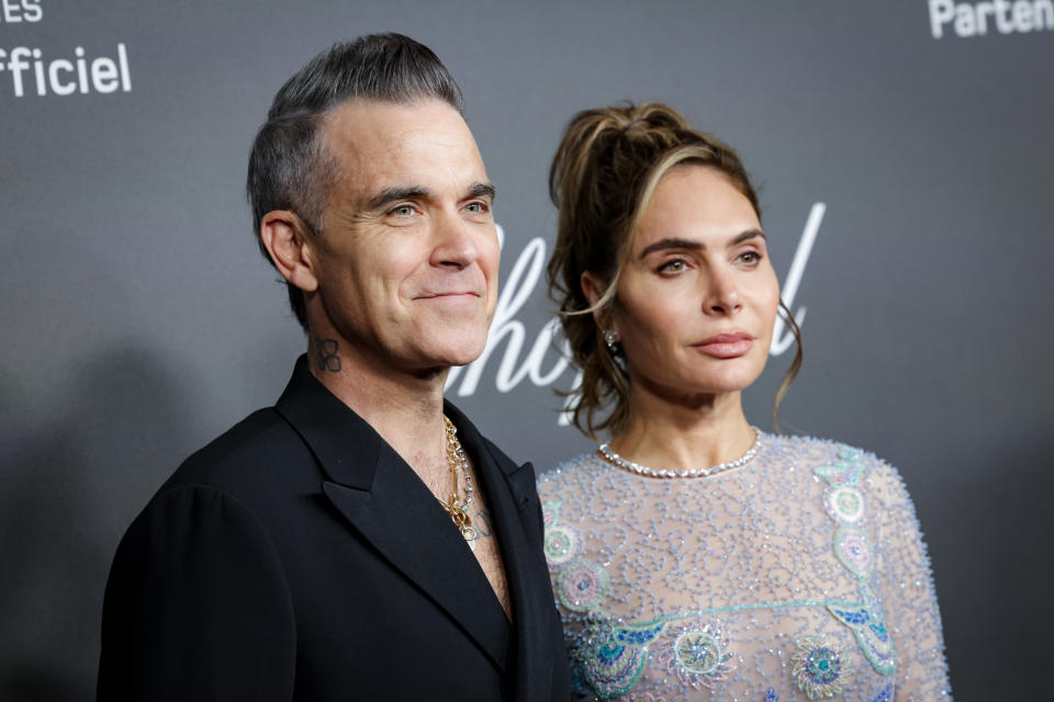 CANNES, FRANCE - MAY 23: Robbie Williams (L) and Ayda Field attend Chopard ART Evening at the Martinez on May 23, 2023 in Cannes, France. (Photo by Pascal Le Segretain/Getty Images for Chopard)