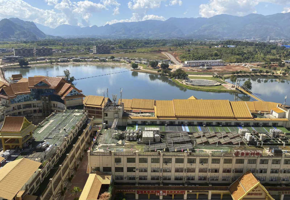 This photo provided by Kyaw Ko Lin shows a view of Laukkaing city in Shan state, Myanmar, Nov. 20, 2023. An alliance of ethnic armed groups in northeastern Myanmar has reportedly achieved one of the main goals it set when it launched an offensive last October by taking control of Laukkaing, a key city on the border with China, according to local residents and independent media accounts on Friday Jan. 5, 2024. (Kyaw Ko Lin via AP)